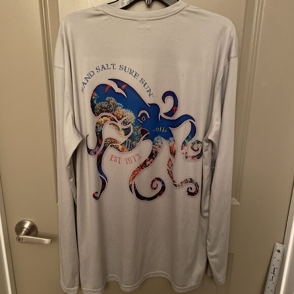Vapor Apparel Men's 2XL Gray Performance Long Sleeve Octopus Sun Shirt - Picture 5 of 7